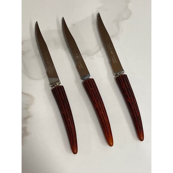 Set of 3 Regent Sheffield England Steak Knives – Vintage Stainless Steel - Picture 2 of 5